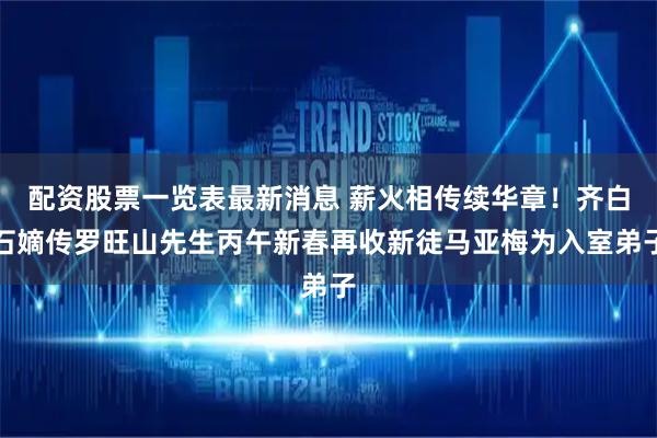 配资股票一览表最新消息 薪火相传续华章！齐白石嫡传罗旺山先生丙午新春再收新徒马亚梅为入室弟子